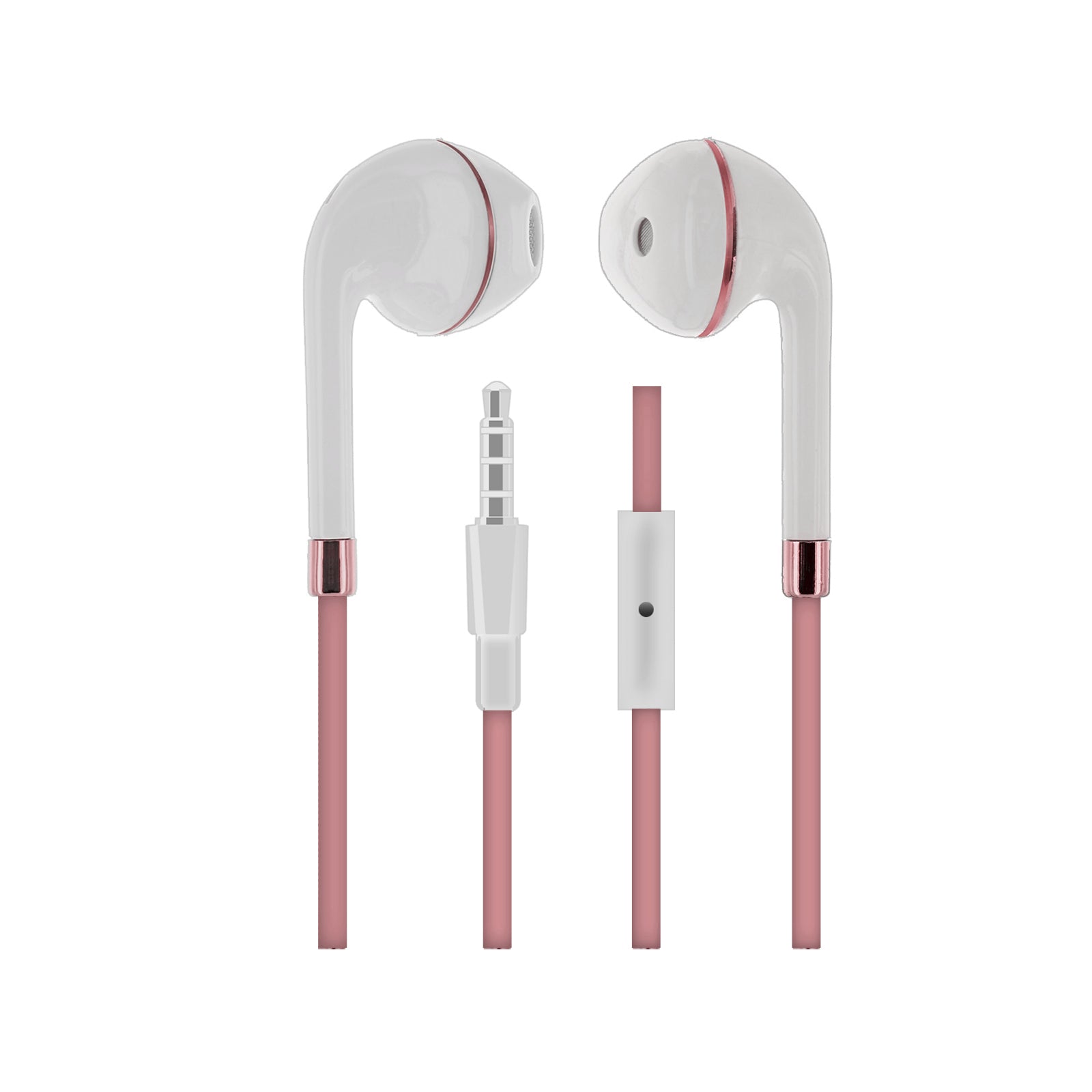 Stereo Earbuds With In-Line Microphone In Pink