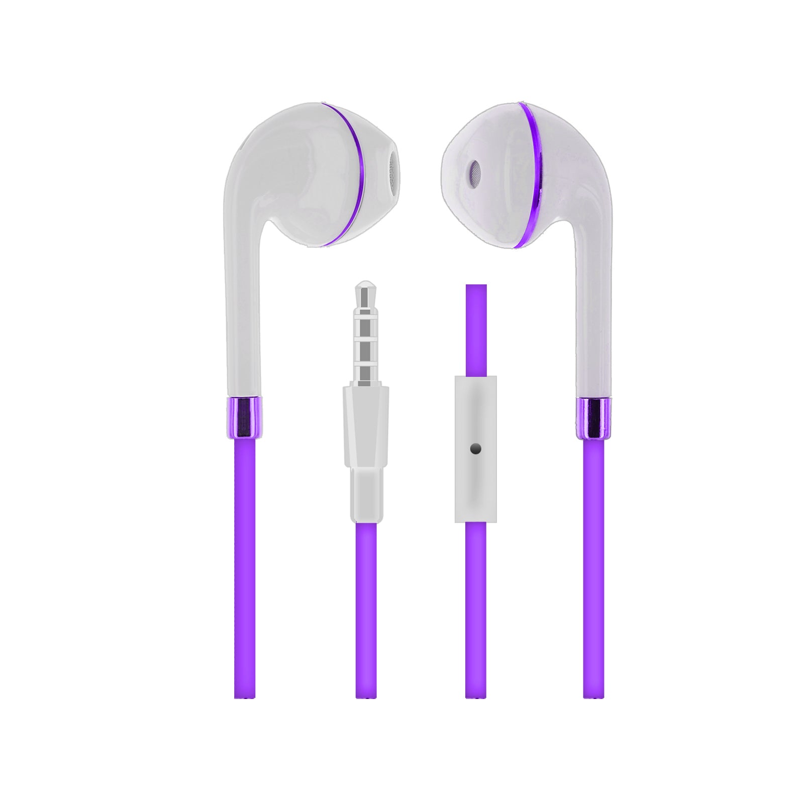 Earbuds With In-Line Microphone Stereo Purple Color