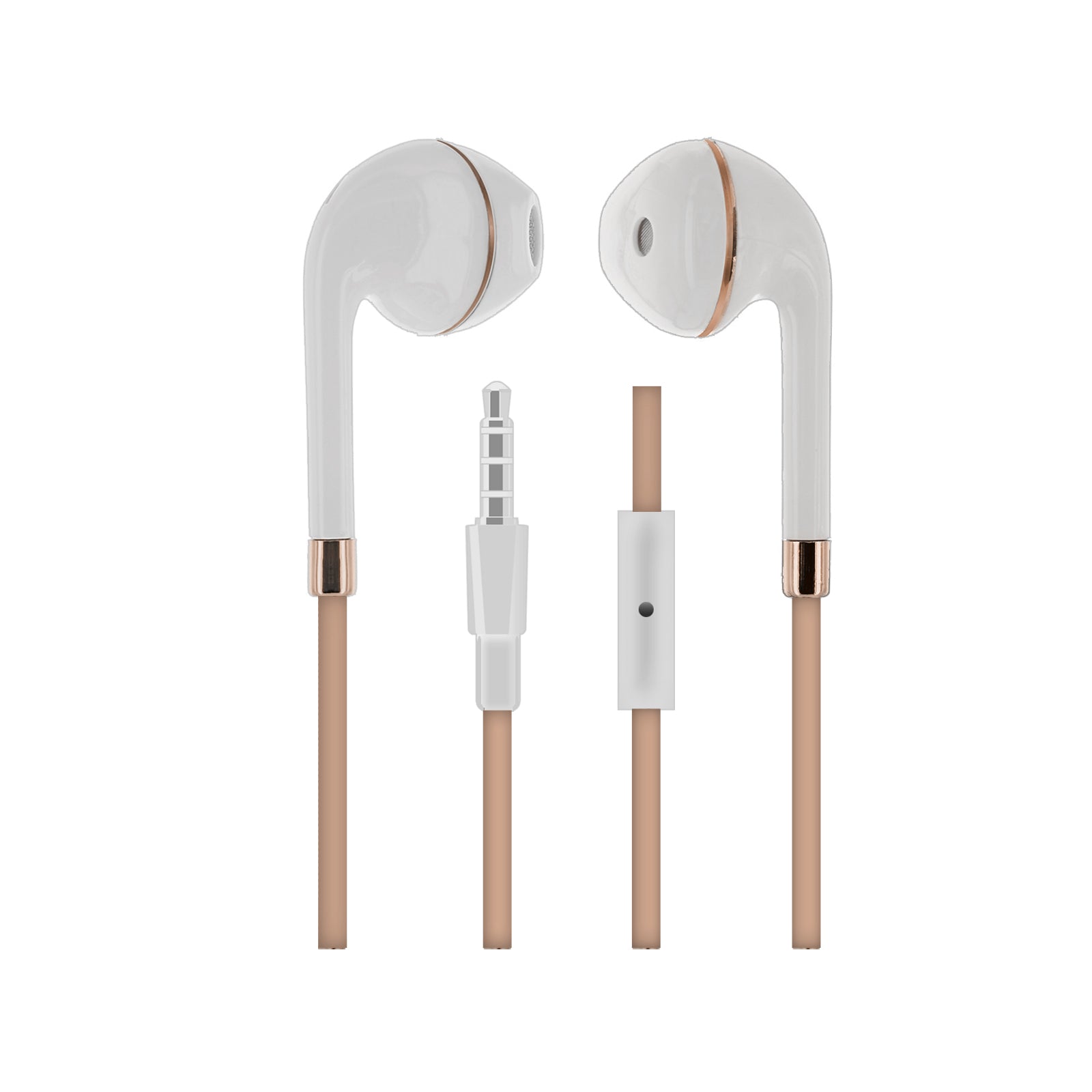 Earbuds With In-Line Microphone Stereo Rose Gold Color