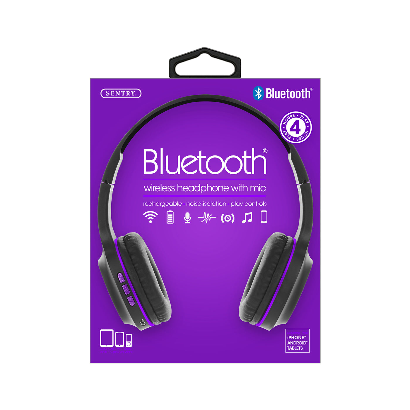 Headphone Bluetooth Wireless With Mic Industries BT105 Purple Color