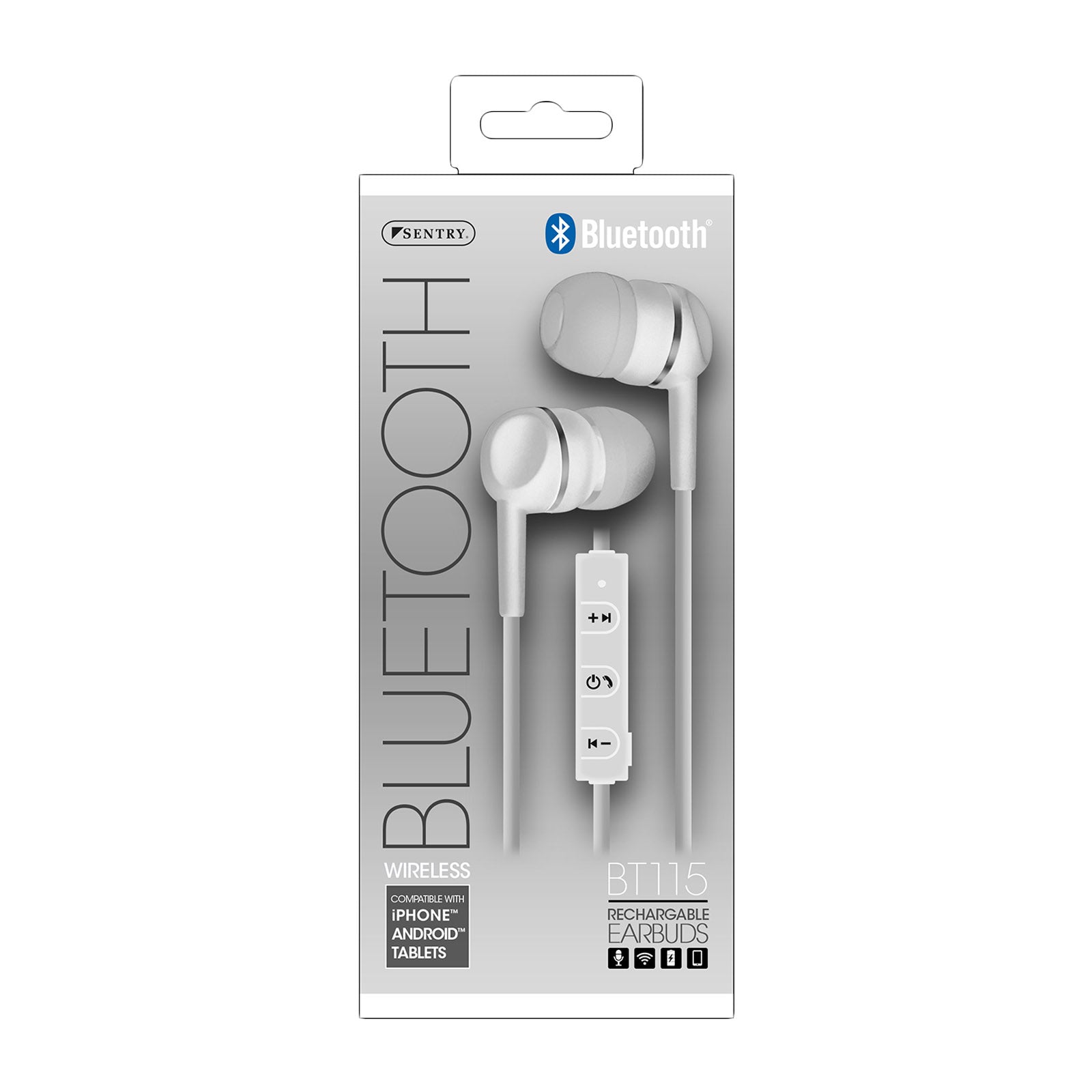 Earbuds Bluetooth Stereo Gray Color