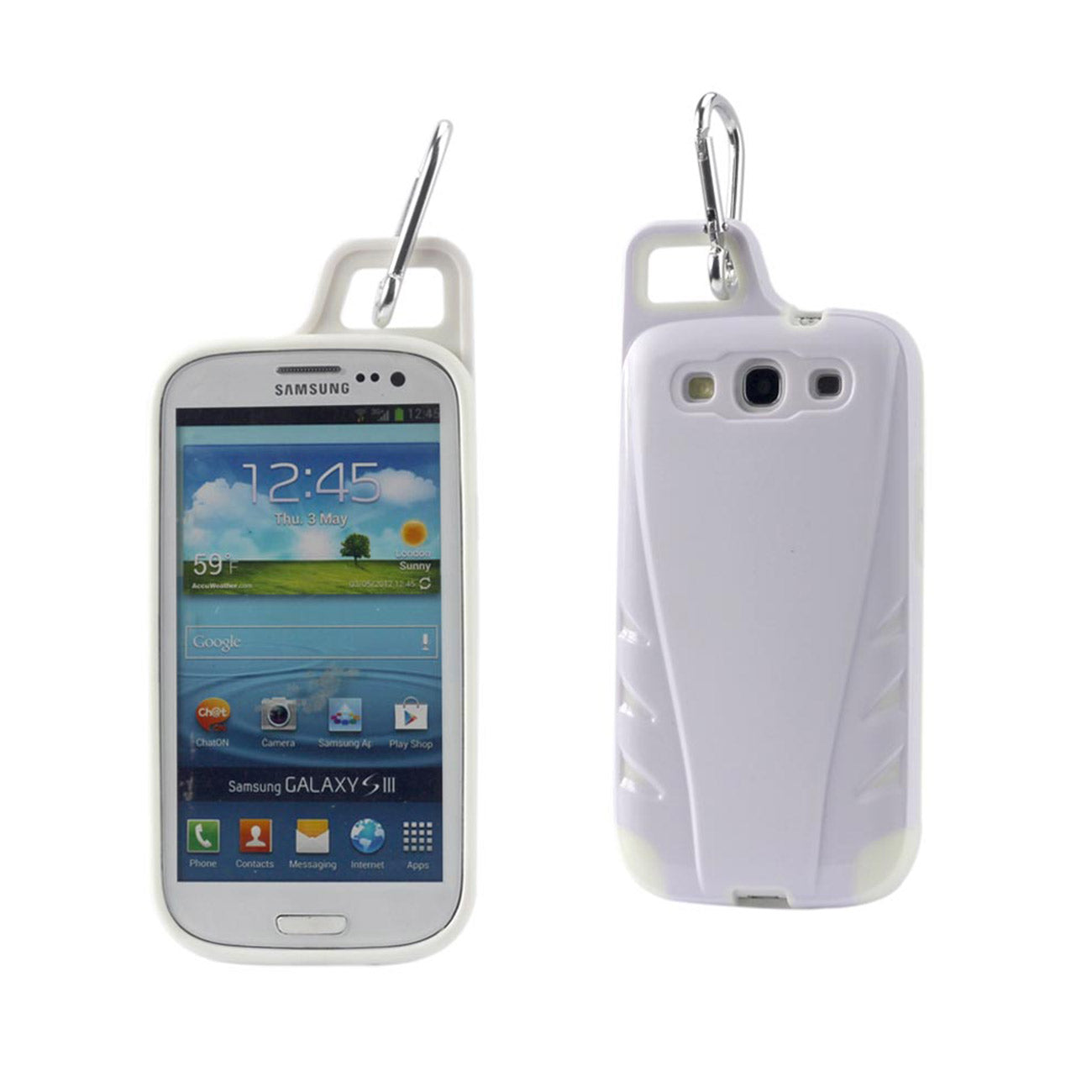 Samsung Galaxy S3 Dropproof Workout Hybrid Case With Hook In White
