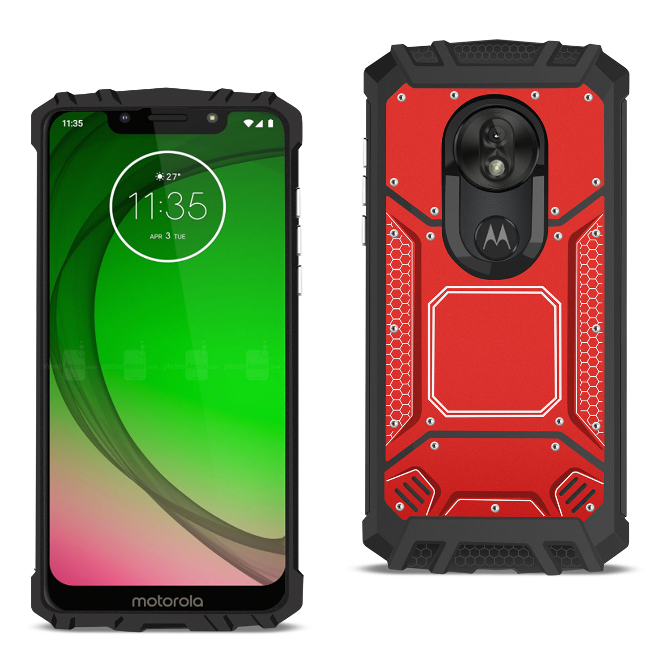 MOTOROLA MOTO G7 PLAY Metallic Front Cover Case In Red