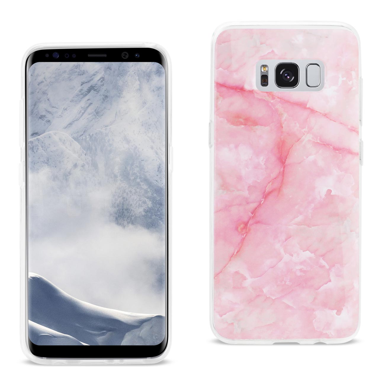 Samsung Galaxy S8 Edge/ S8 Plus Streak Marble Cover In Pink