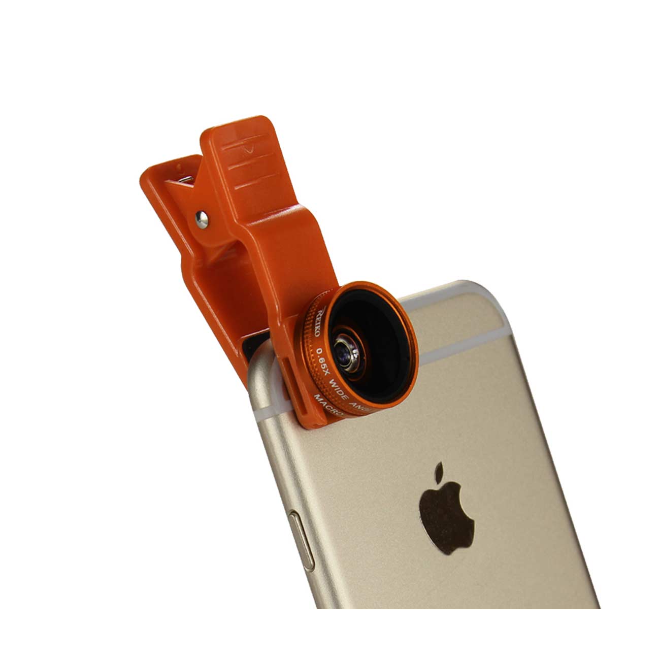 HD Camera Lens Kit Built In 10X Macro Lens And 100 Degree Wide Angle Orange For iPhones