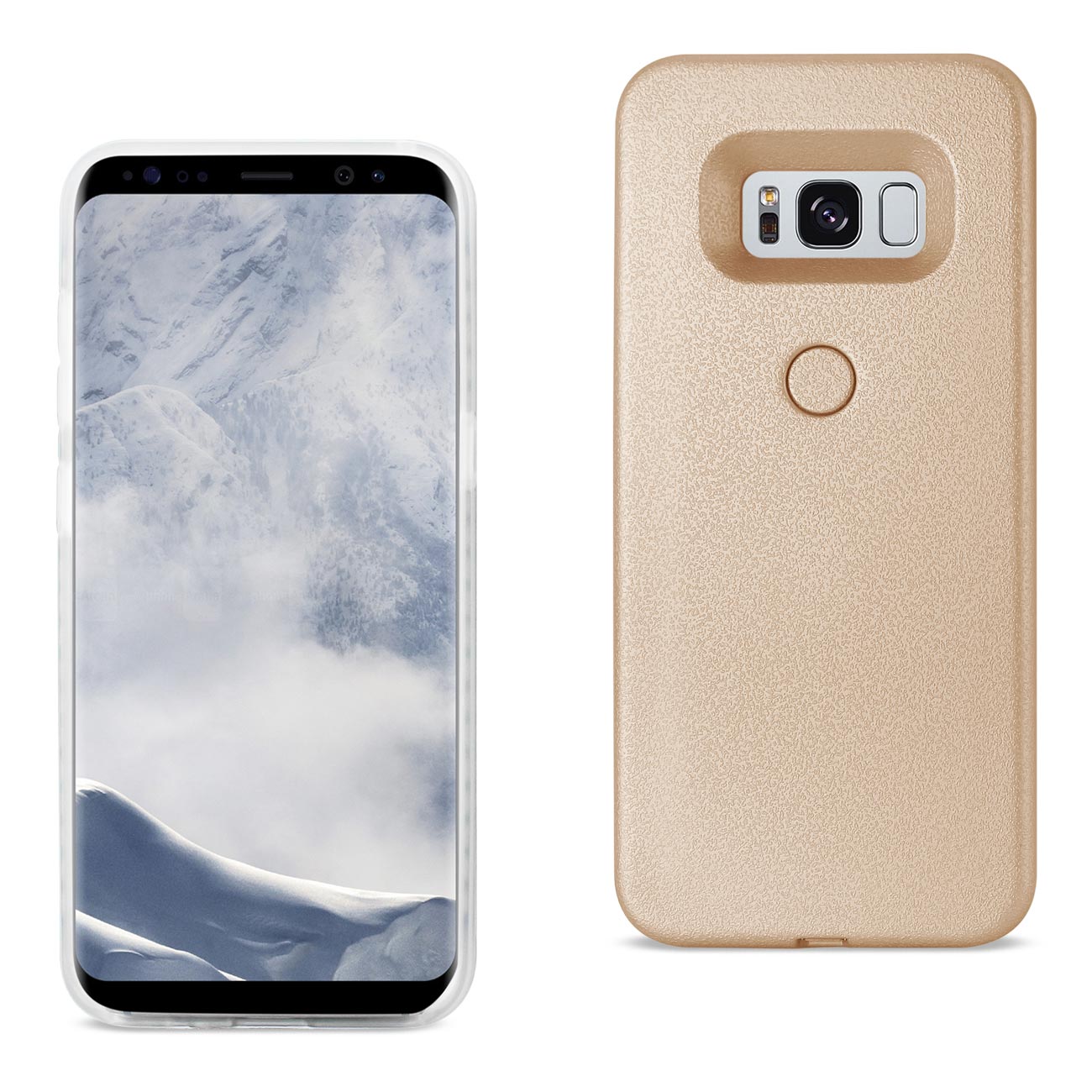 SAMSUNG GALAXY S8 EDGE/S8 Plus LED SELFIE LIGHT UP ILLUMINATED CASE IN ROSE GOLD