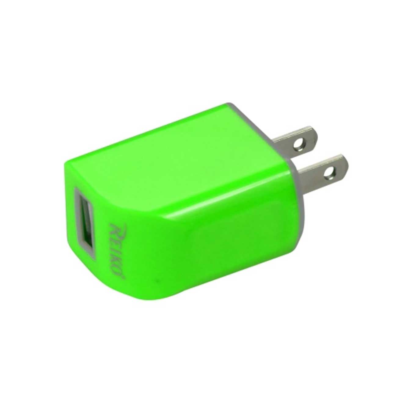 Travel Adapter Charger Micro USB With Cable Portable Reiko 1A Green Color