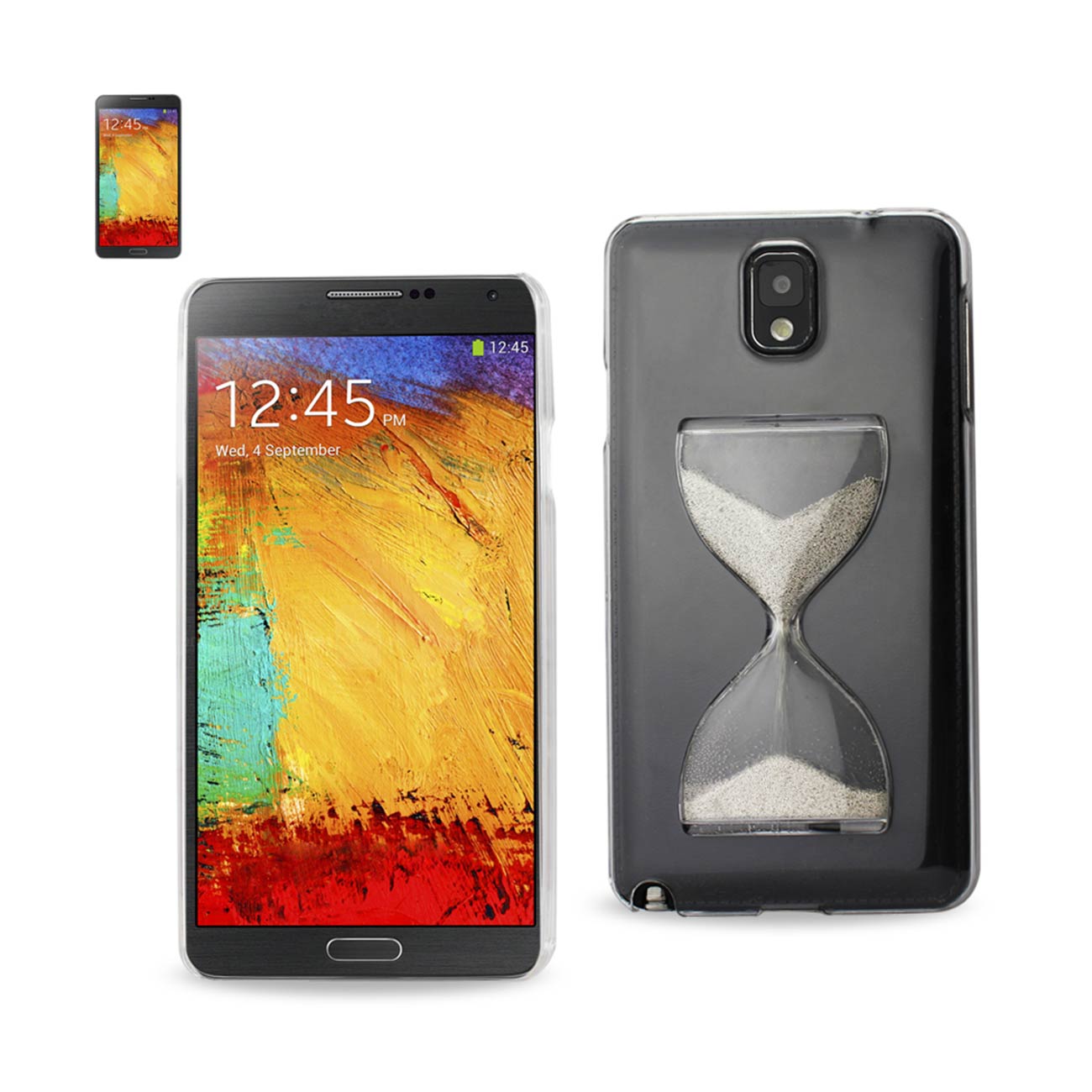 Samsung Galaxy Note 3 3D Sand Clock Clear Case In Silver