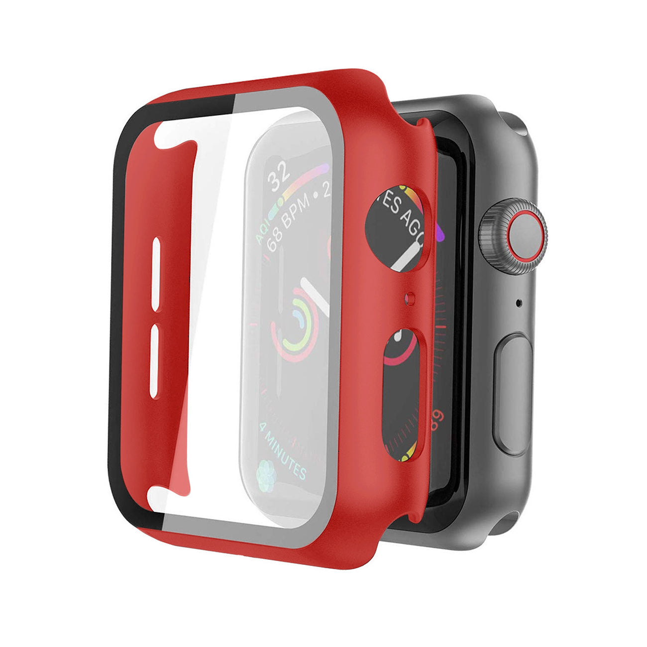 Watch Case PC With Tempered Glass Screen Protector Full Cover Apple Watch 40mm Red Color