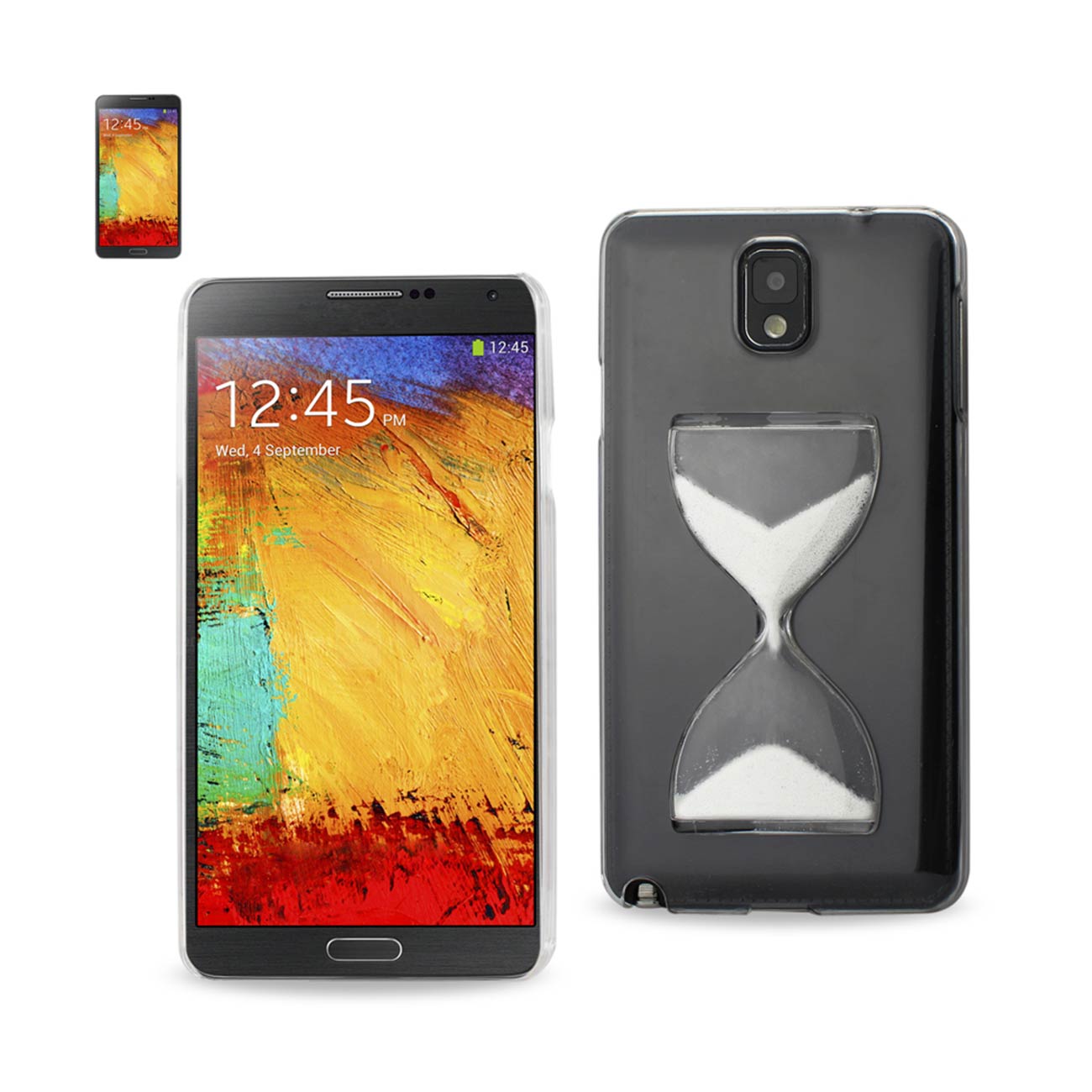Samsung Galaxy Note 3 3D Sand Clock Clear Case In White