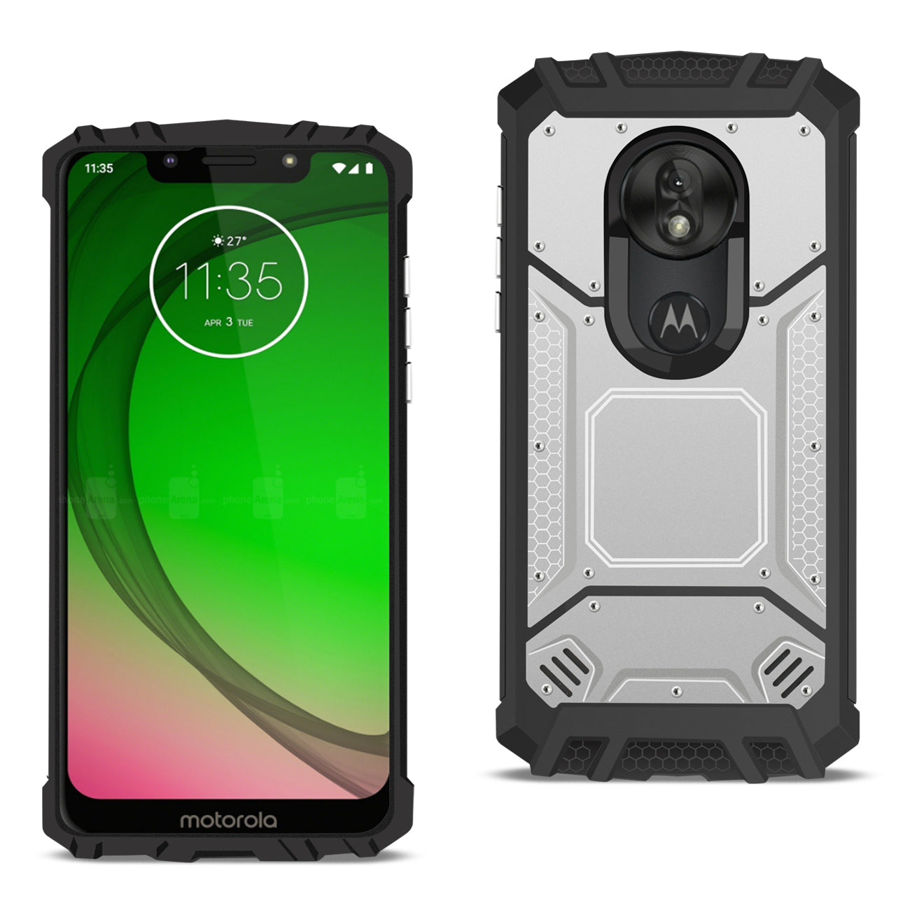 MOTOROLA MOTO G7 PLAY Metallic Front Cover Case In Silver