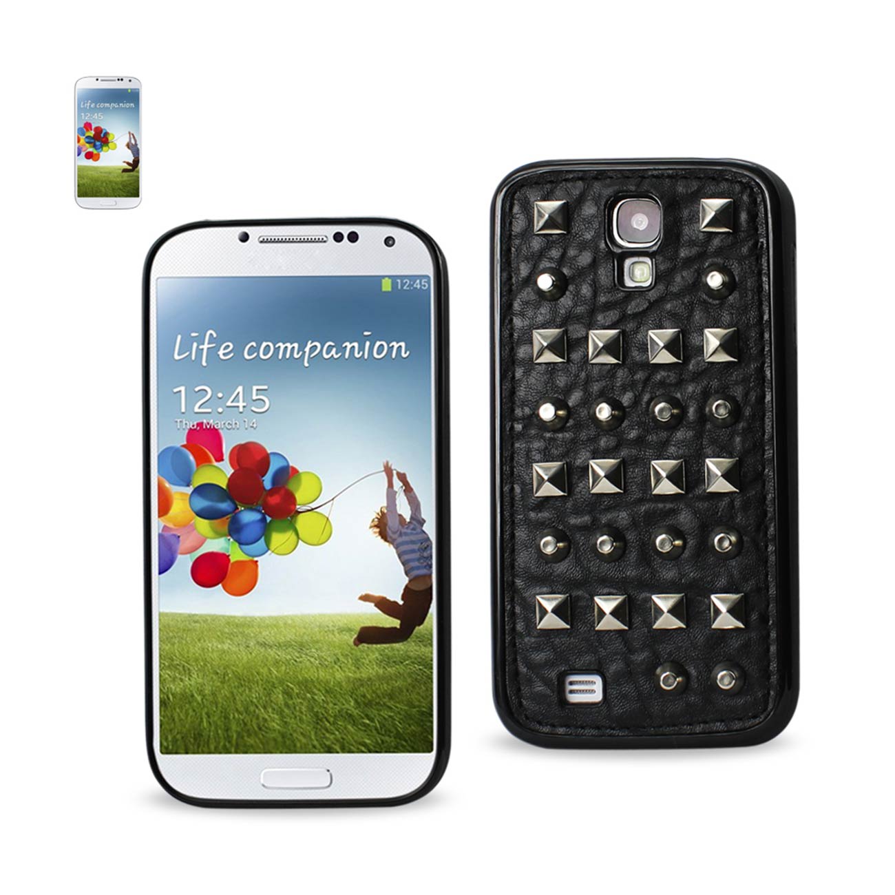 Samsung Galaxy S4 Sphere And Rhombus Studded Case In Black