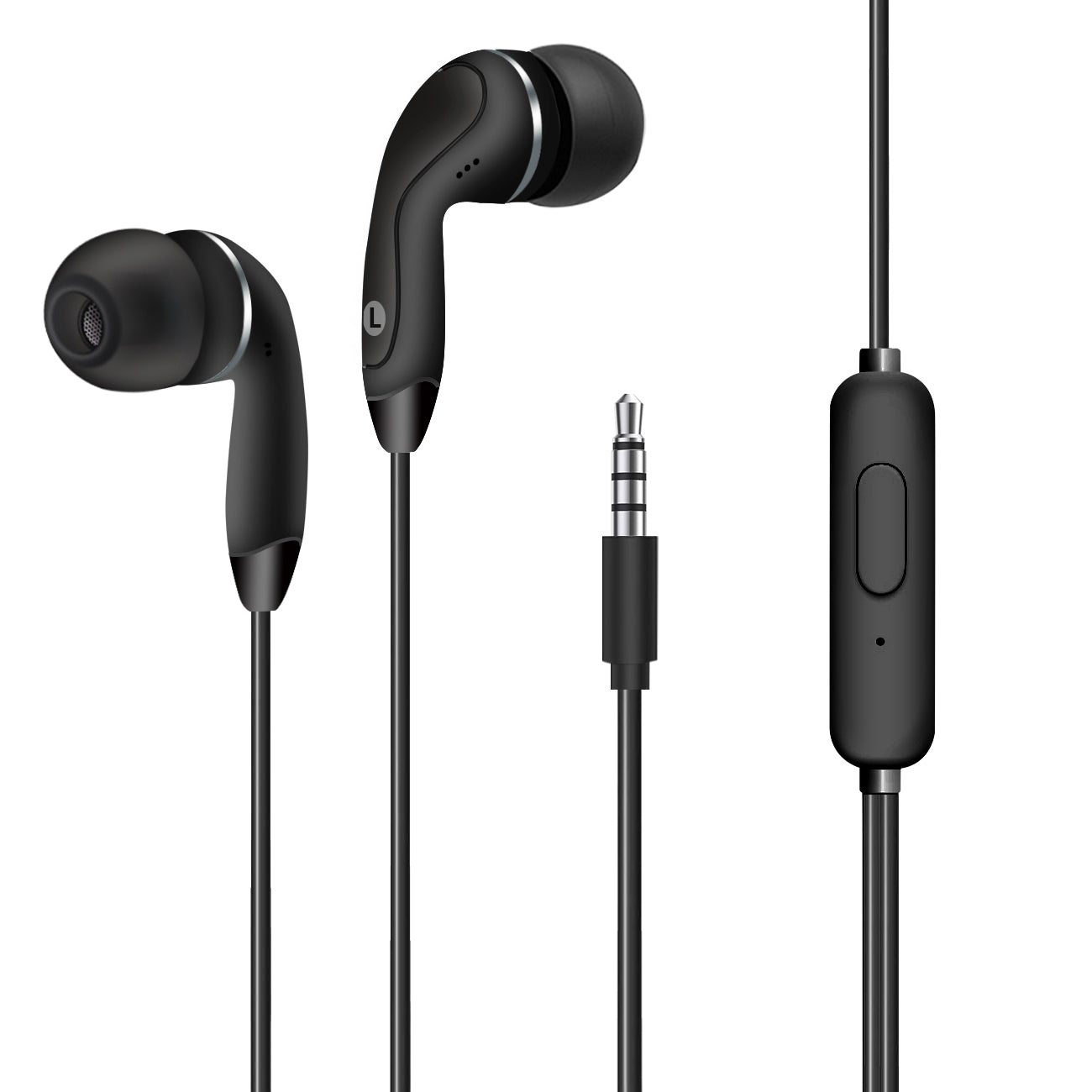 In-Ear Headphones With Mic In Black