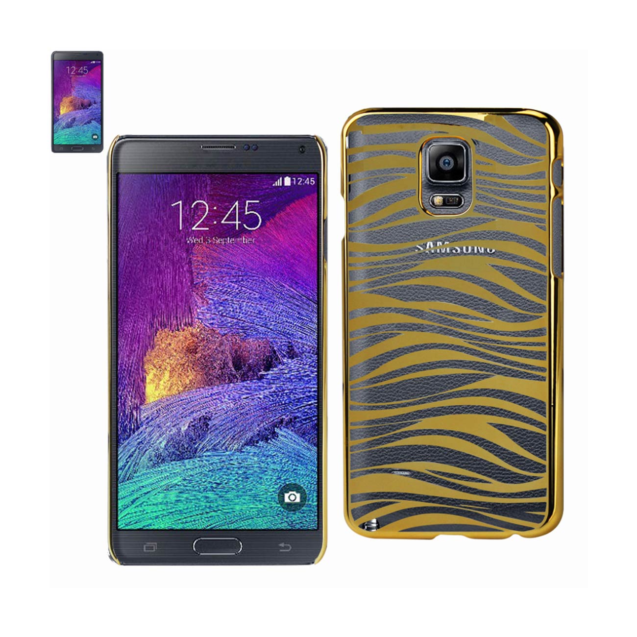 Samsung Galaxy Note 4 Animal Zebra Print Clear Case In Gold