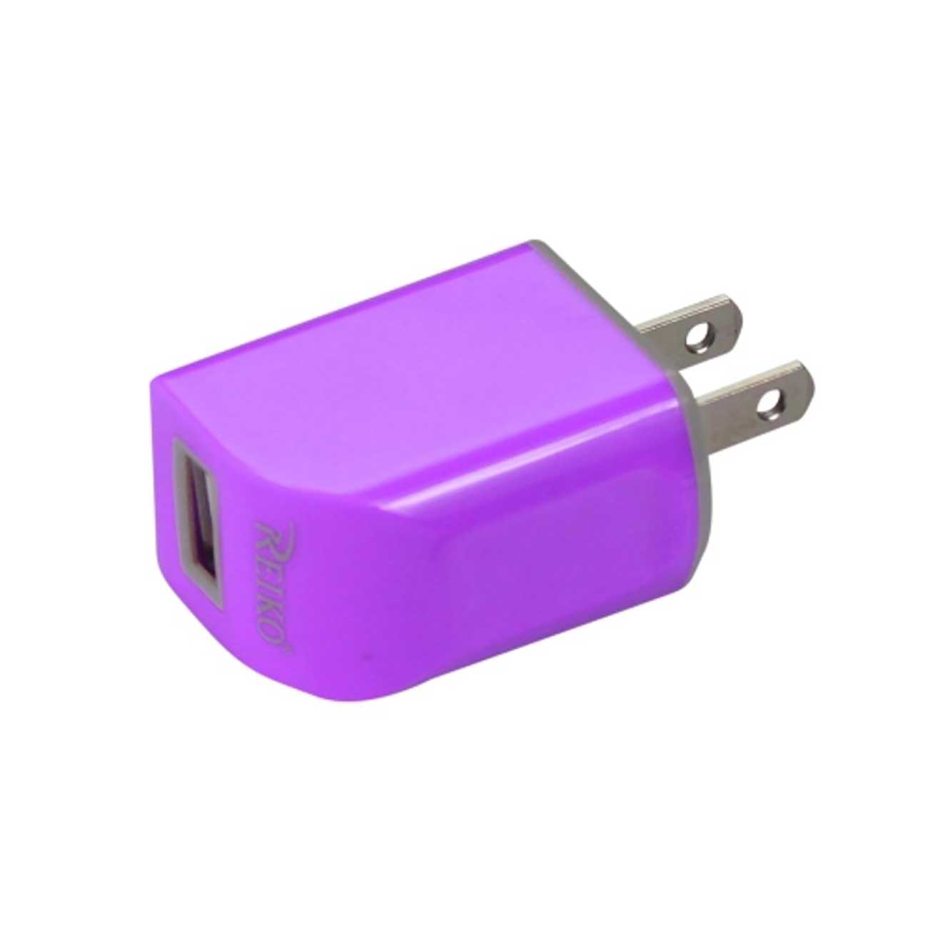 Travel Adapter Charger Micro USB With Cable Portable 1A Reiko Purple Color