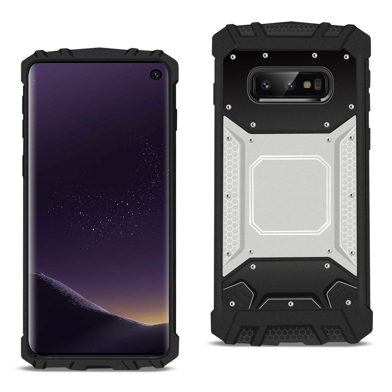 Case Front Cover Metallic Samsung Galaxy S10 Lite(S10E) Silver And Black Color