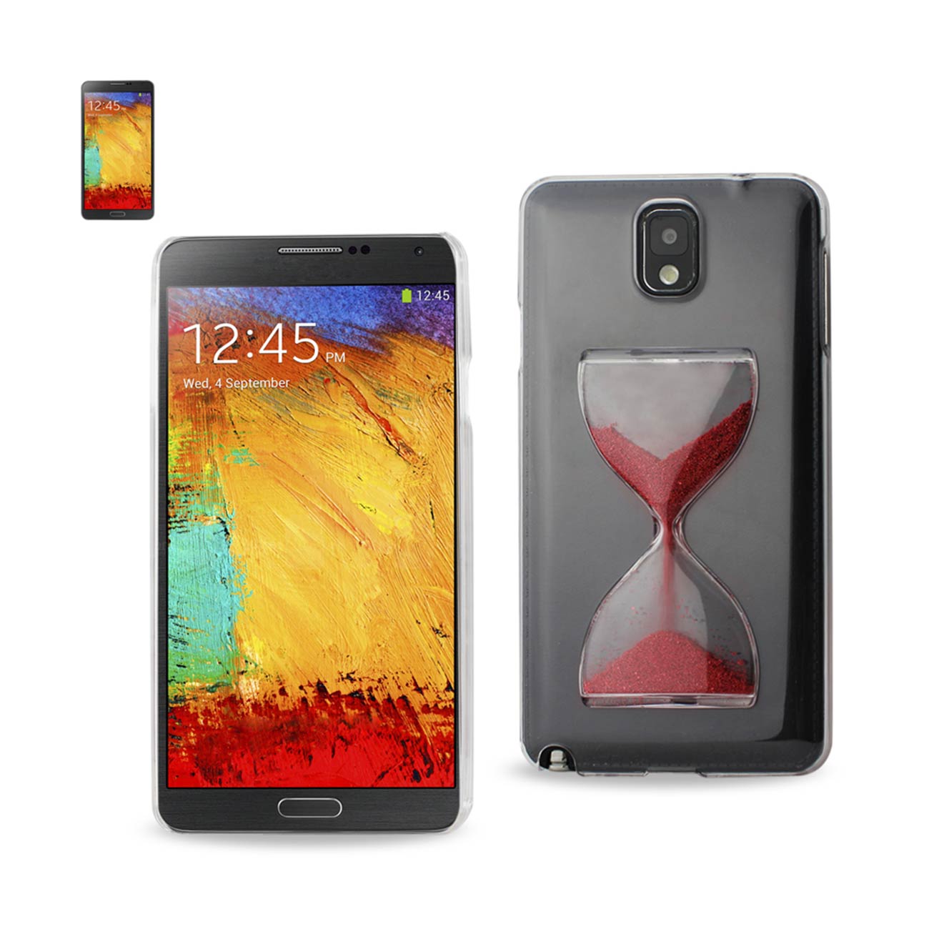 Samsung Galaxy Note 3 3D Sand Clock Clear Case In Red