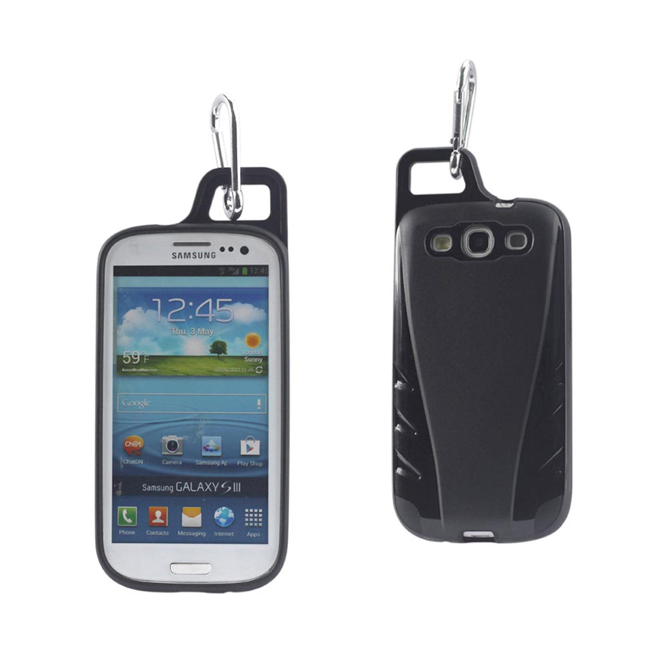 Samsung Galaxy S3 Dropproof Workout Hybrid Case With Hook In Black