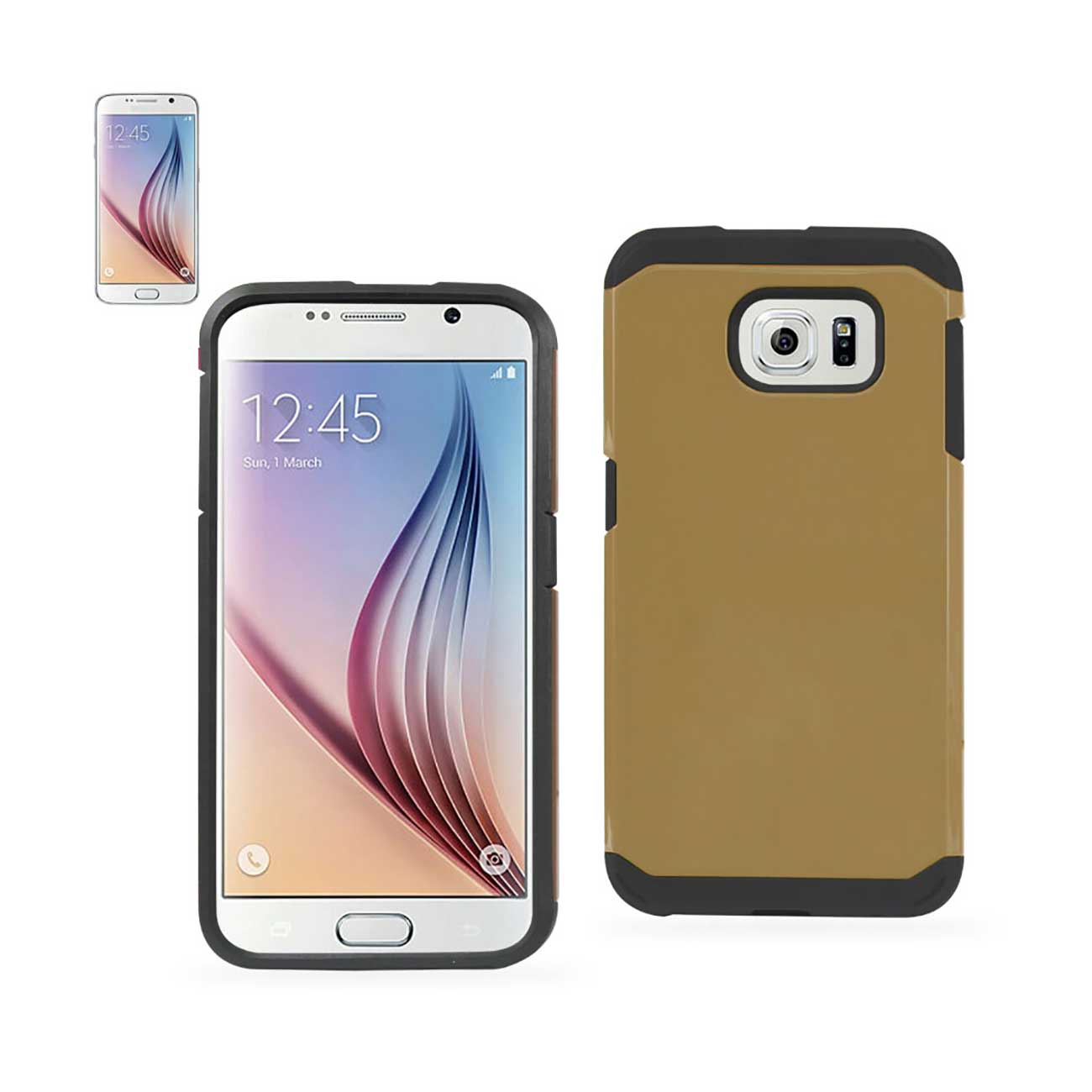 Samsung Galaxy S6 Slim Armor Hybrid Tough Case In Gold