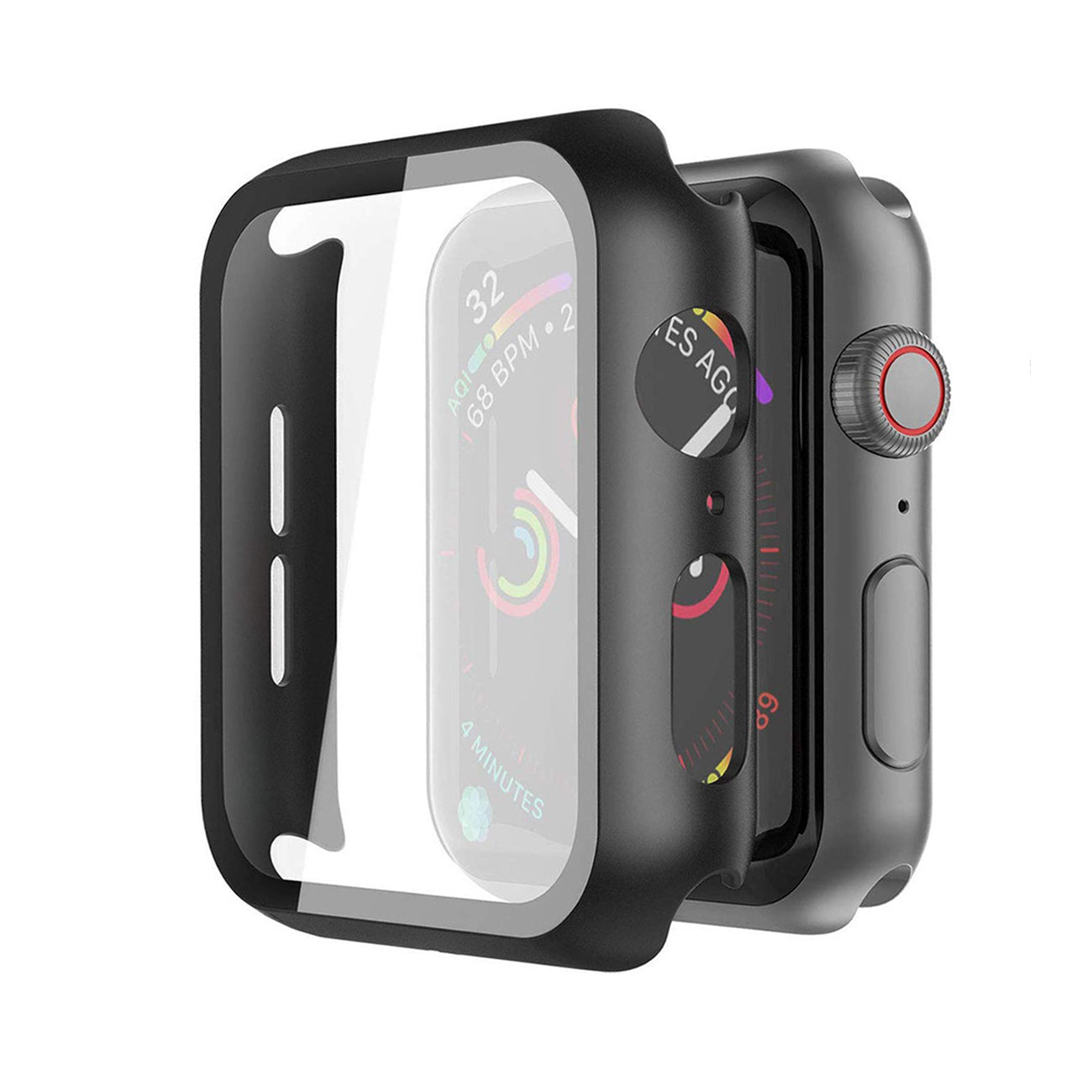 Watch Case PC With Tempered Glass Screen Protector Full Cover Apple Watch 40mm Black Color