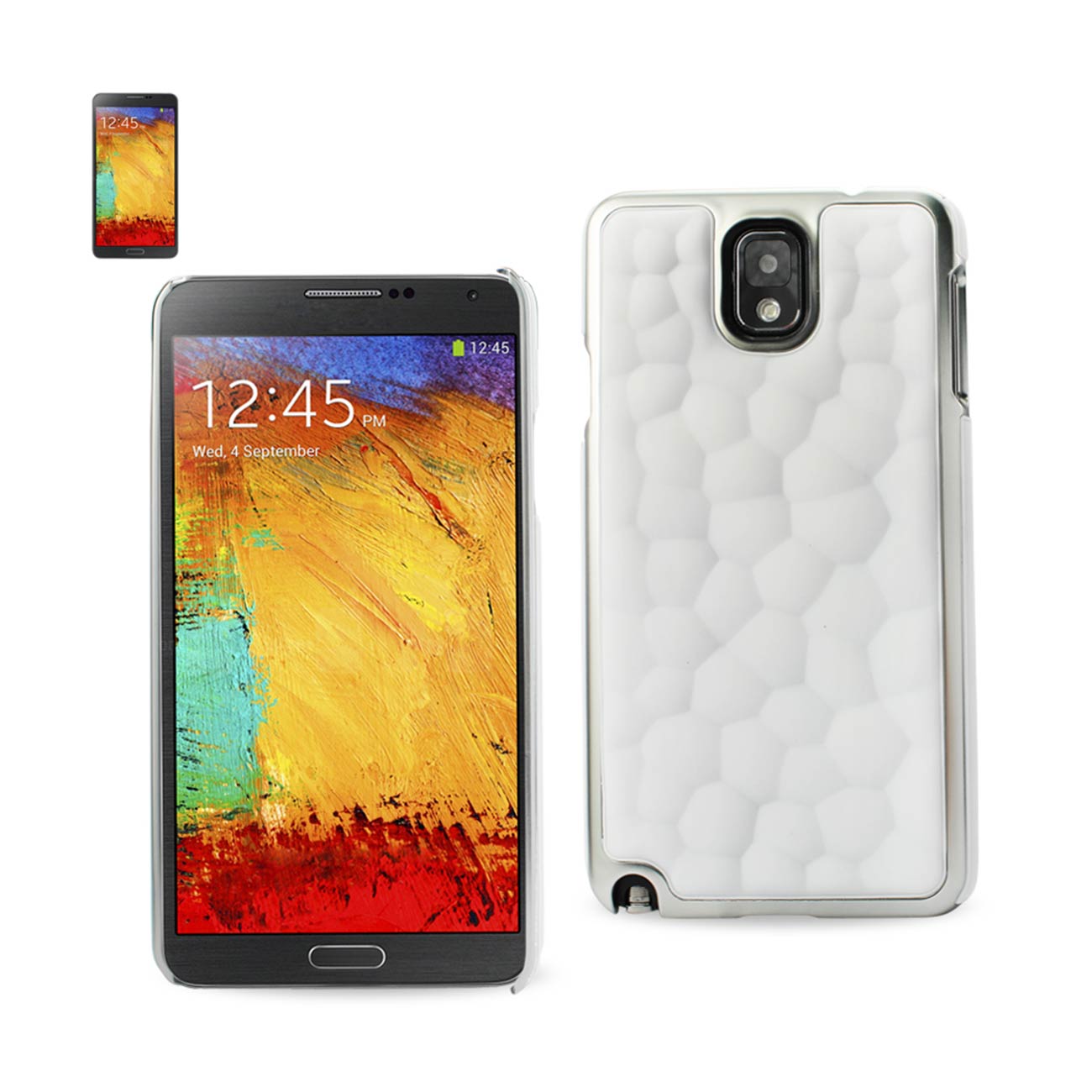 Case Bubble Metal Plated Samsung Galaxy Note 3 White Color