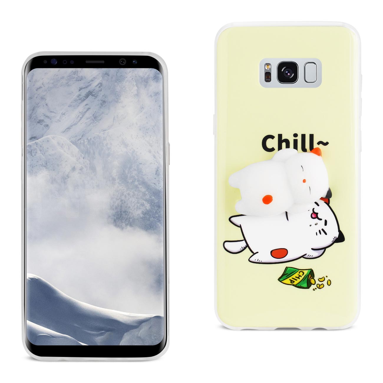 SAMSUNG GALAXY S8 EDGE/S8 Plus TPU DESIGN CASE WITH 3D SOFT SILICONE POKE SQUISHY SLEEPING CAT