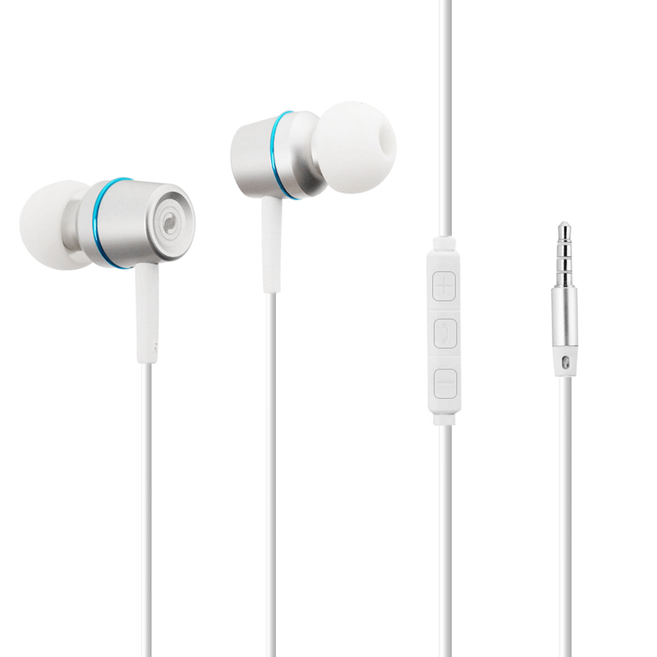 Earphones Silver Color