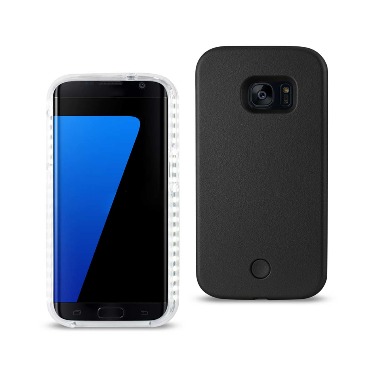 SAMSUNG GALAXY S7 EDGE LED SELFIE LIGHT UP ILLUMINATED CASE IN BLACK