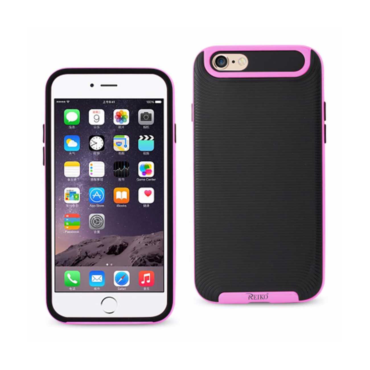 Case With Bumper Frames Slim Armor iPhone 6S/ 6 Plus Black Pink Color