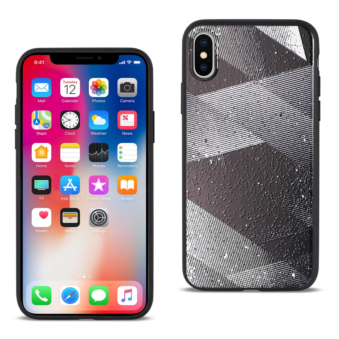 iPhone X/iPhone XS DESIGN TPU CASE WITH SHADES OF OBLIQUE STRIPES