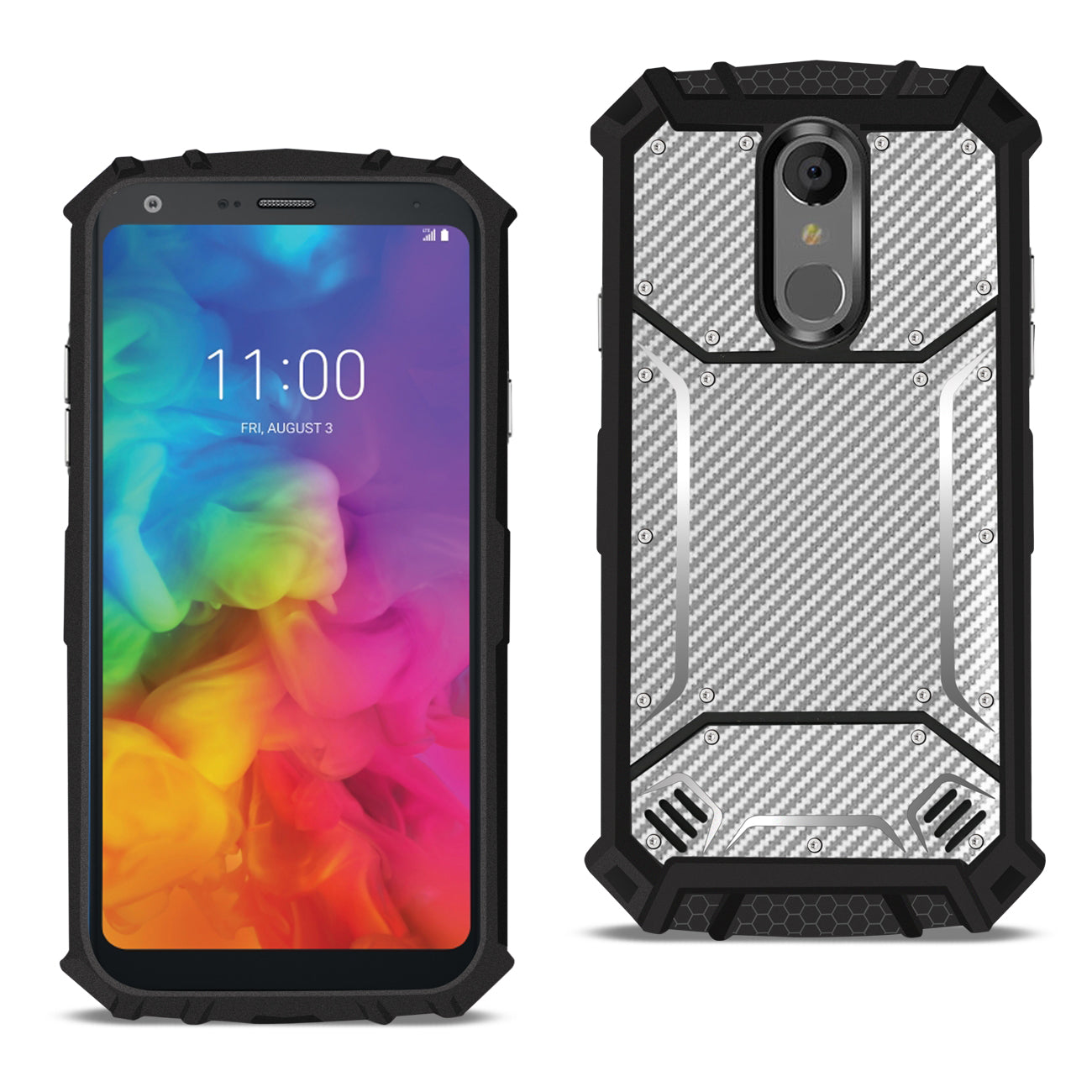 LG Q7 PLUS Carbon Fiber Hard-shell Case In Gray