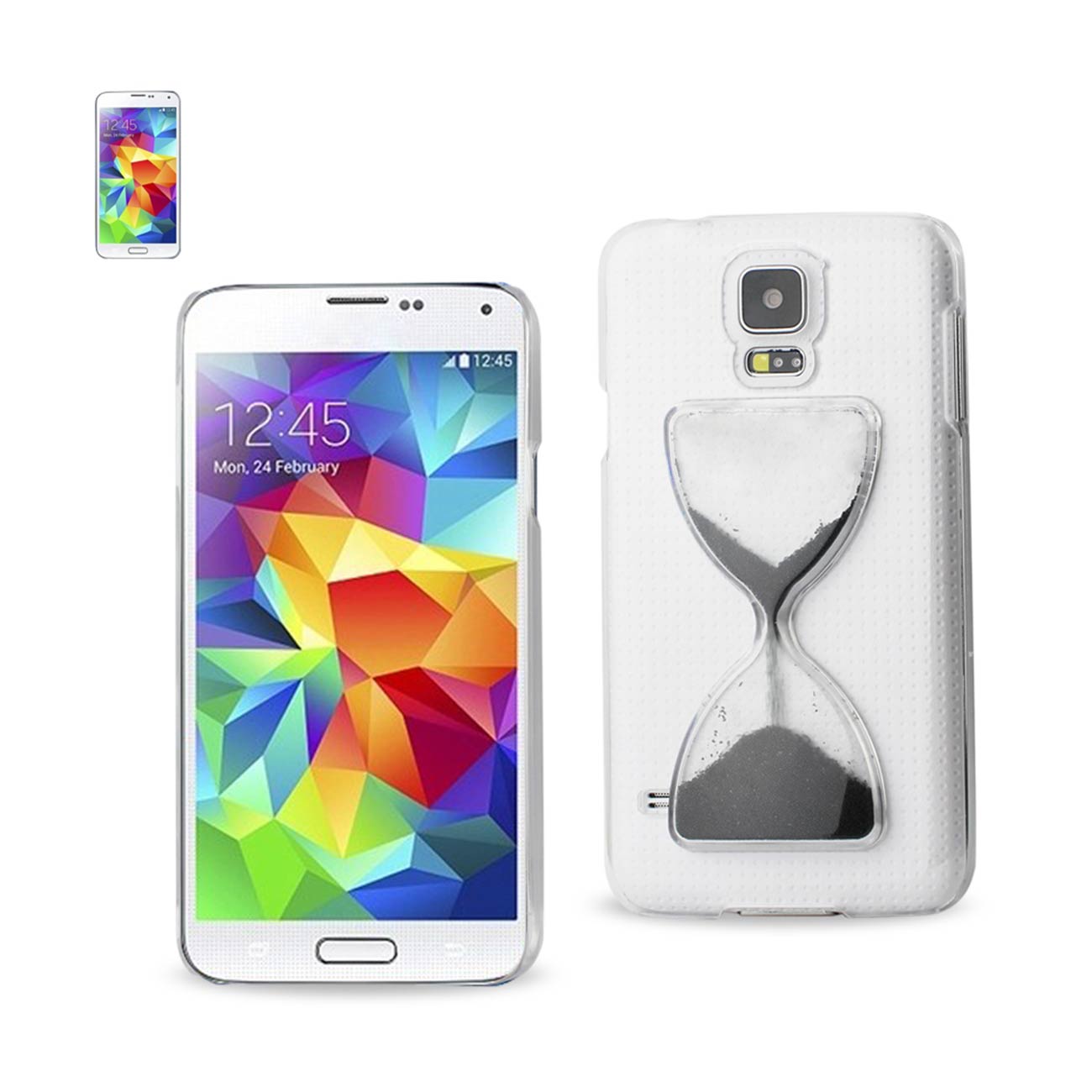 Samsung Galaxy S5 3D Sand Clock Clear Case In Black