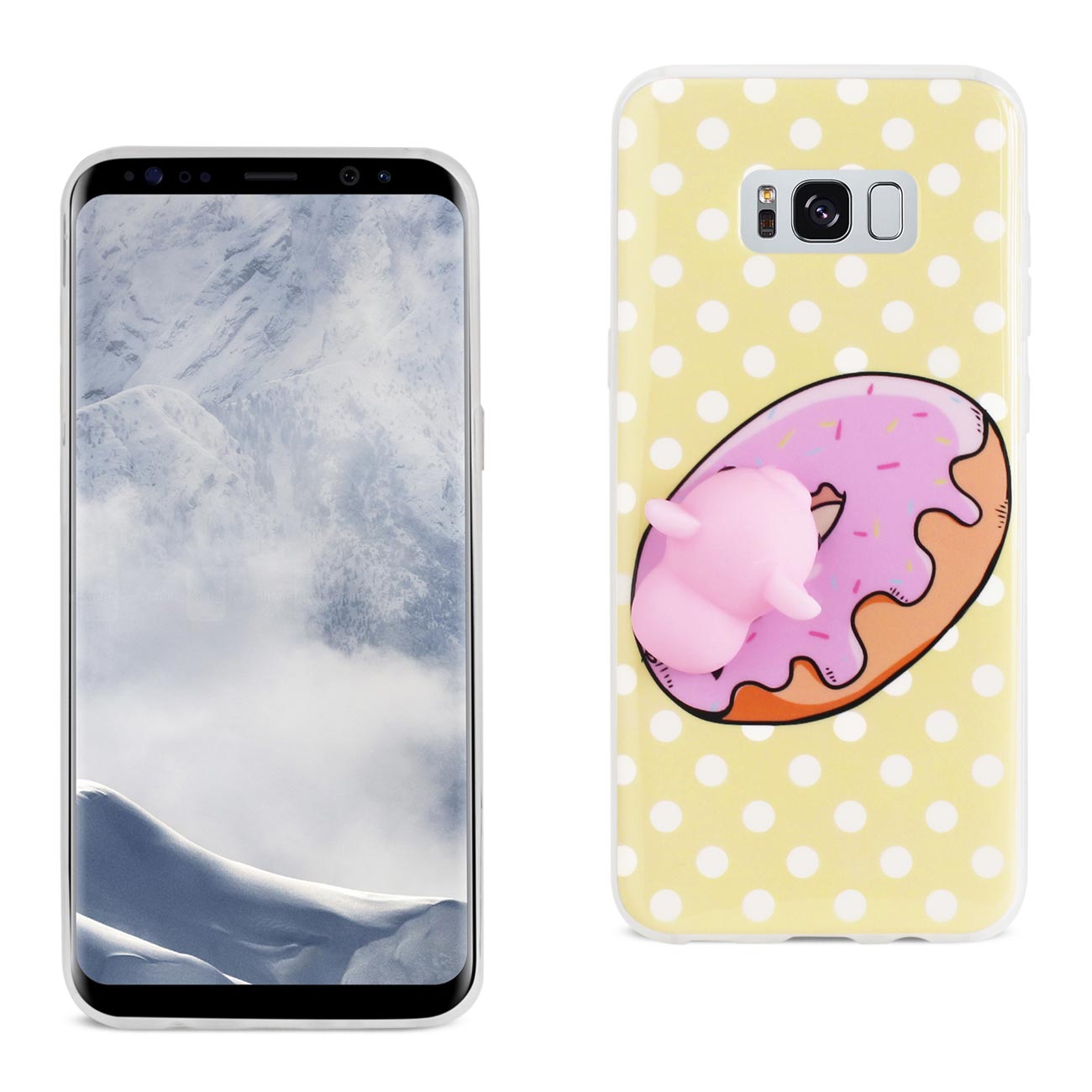 Samsung Galaxy S8 EDGE/S8 Plus TPU Design Case With 3D Soft Silicone Poke Squishy Piggy