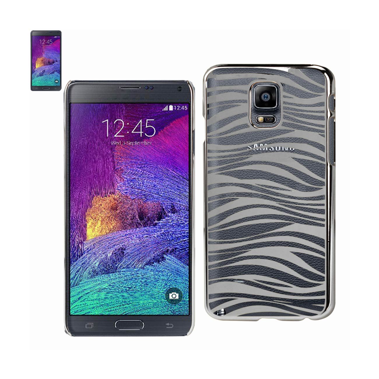 Samsung Galaxy Note 4 Animal Zebra Print Clear Case In Silver