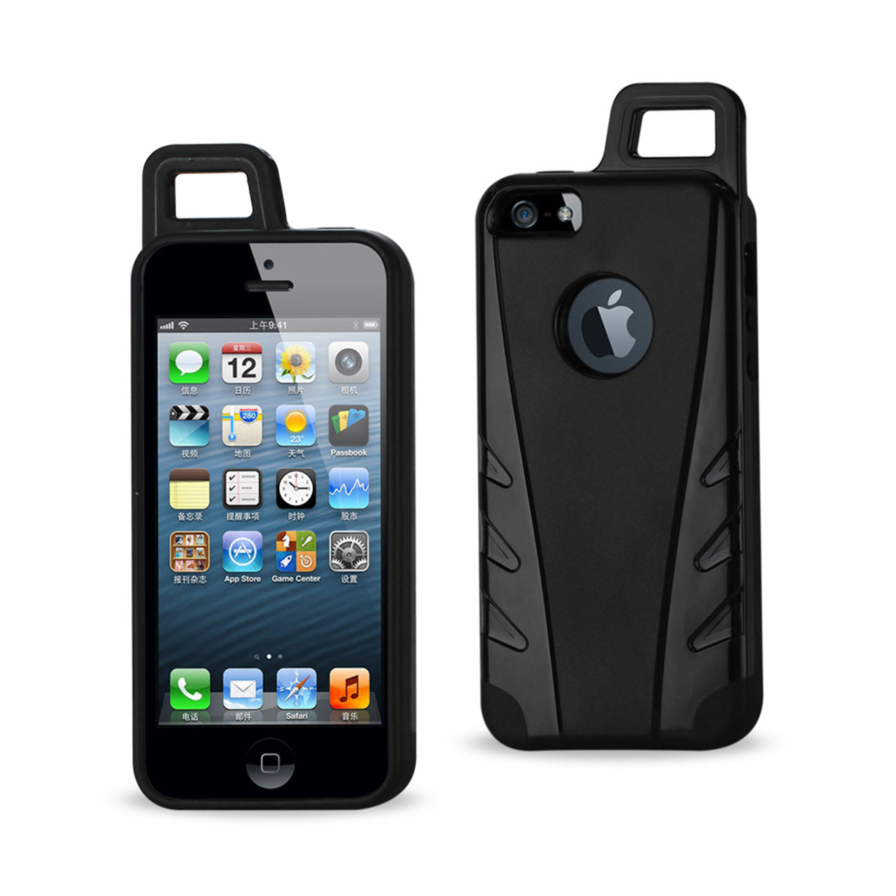 Case Hybrid Drop Proof Workout With Hook iPhone SE/ 5S/ 5 Black Color