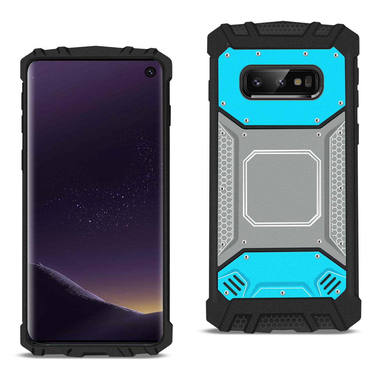 Case Front Cover Metallic Samsung Galaxy S10 Lite (S10E) Blue And Gray Color