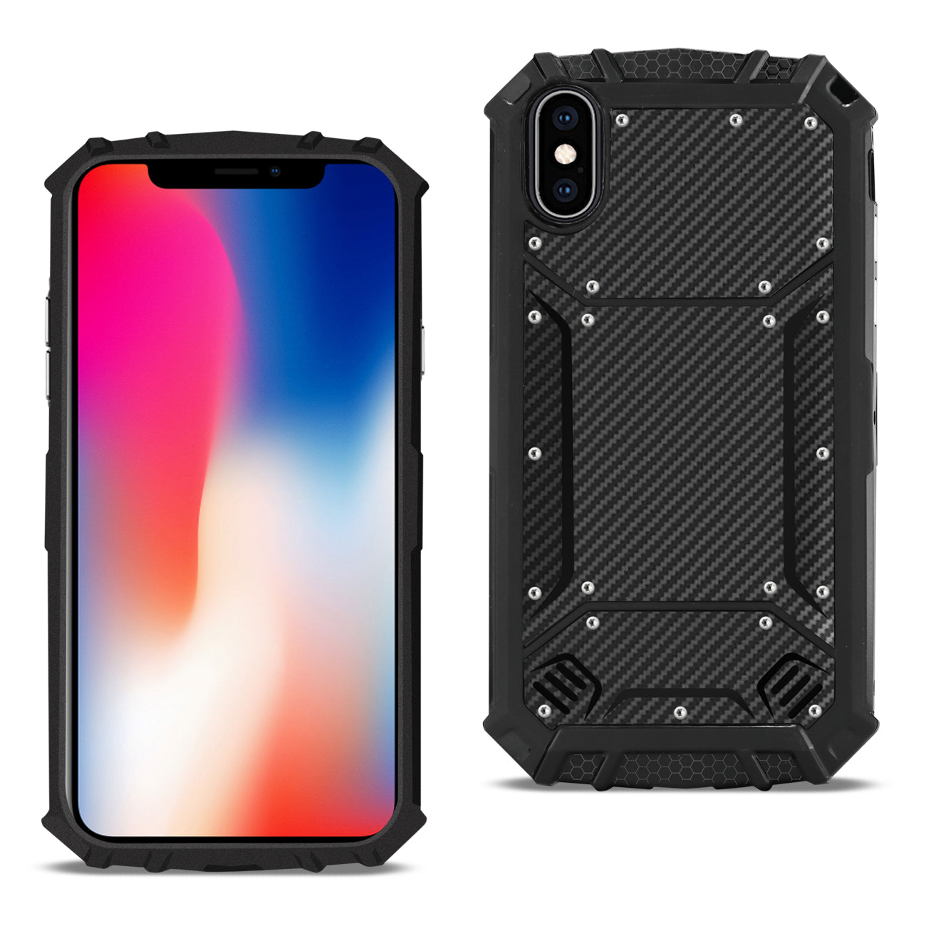 Case Hard-Shell Carbon Fiber Apple iPhone X Black Color
