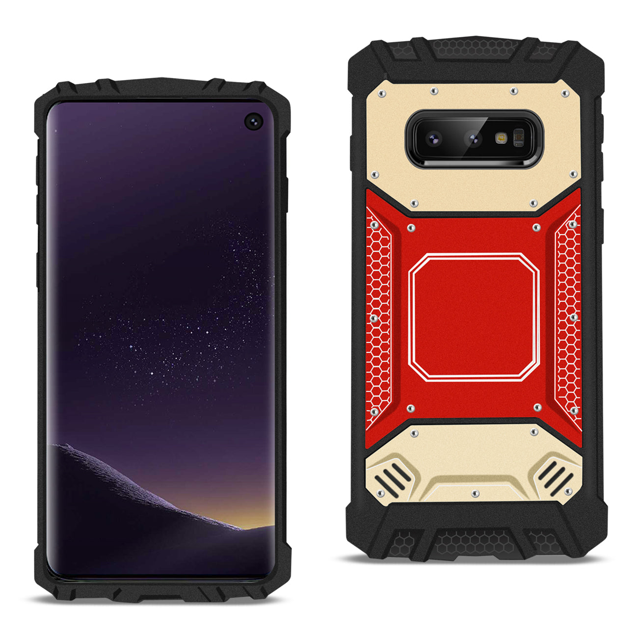 SAMSUNG GALAXY S10 Lite(S10e) Metallic Front Cover Case In Red and Gold