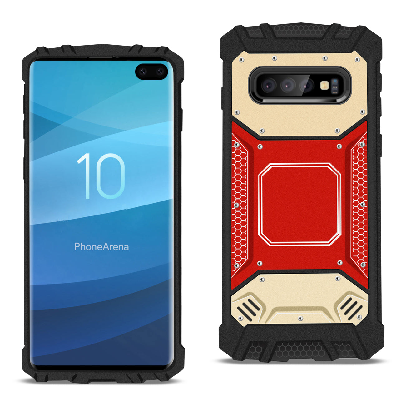 Case Front Cover Metallic Samsung Galaxy S10 Plus Red Gold Colors