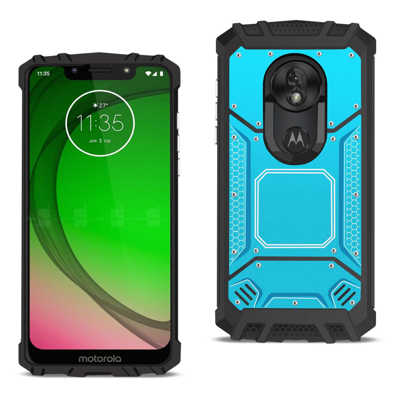 MOTOROLA MOTO G7 PLAY Metallic Front Cover Case In Blue