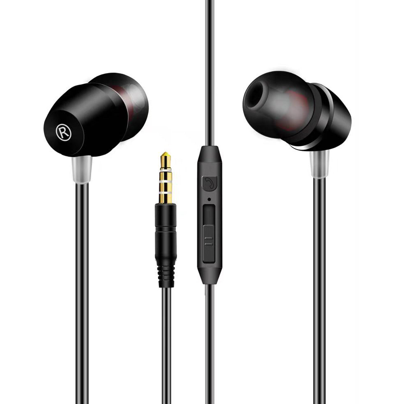 Earphones In-Ear Universal High Quality Sound Black Color.