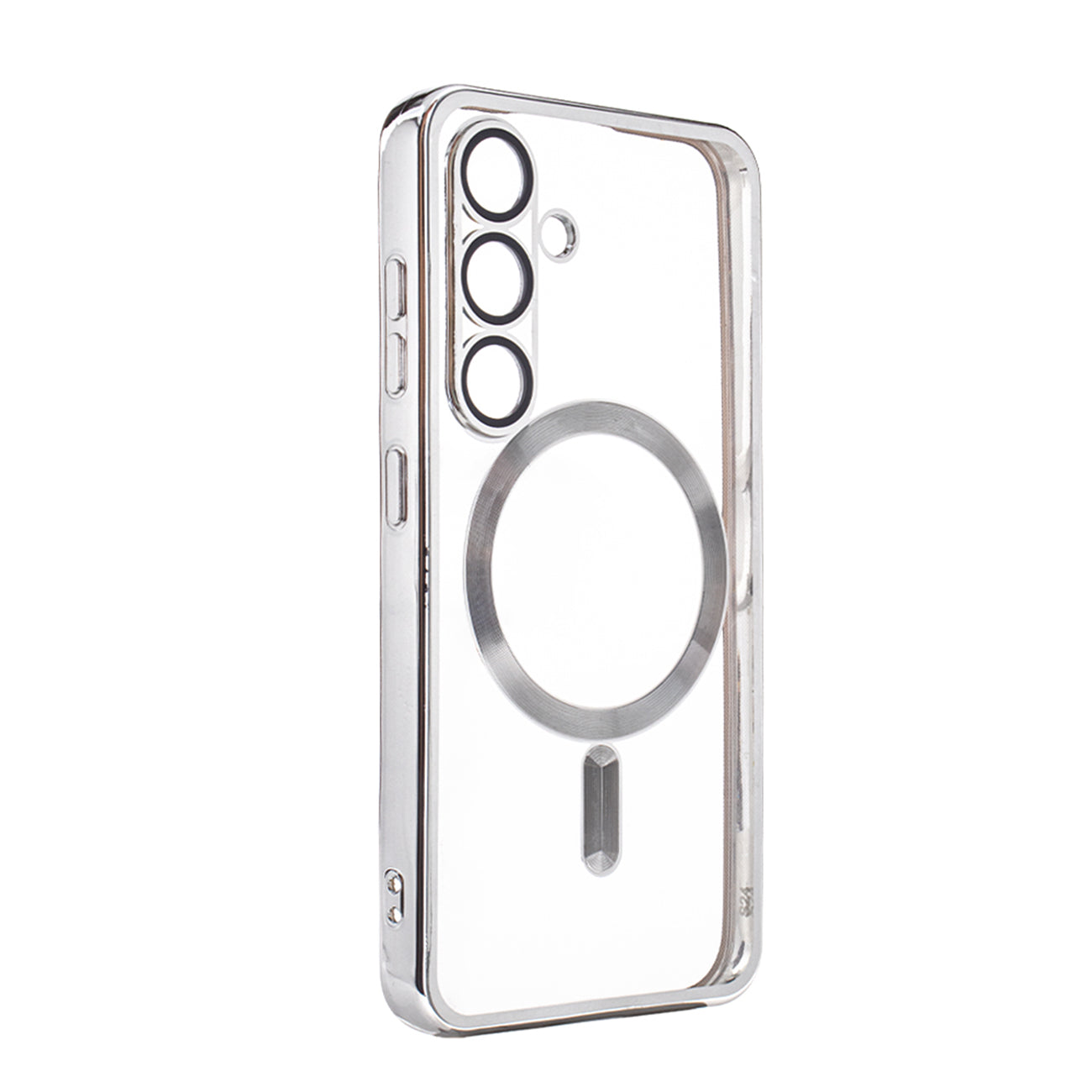 Magnetic Wireless Charging TPU Bumper Case For SAMSUNG S24 Ultra In Silver