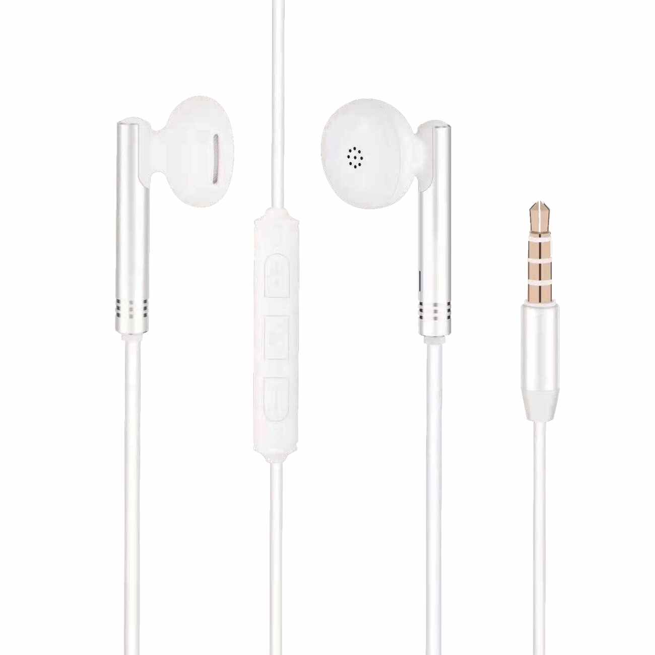 Earphones In-Ear Universal High Quality Sound Stereo Silver Color