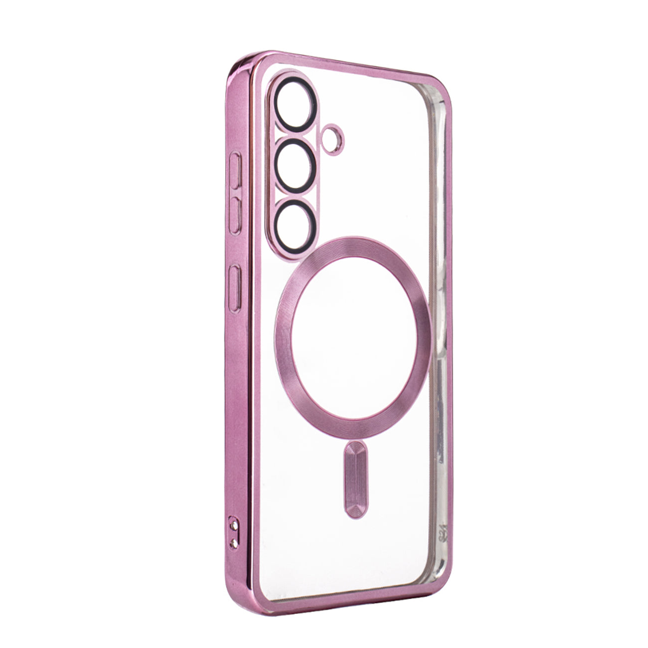 Magnetic Wireless Charging TPU Bumper Case For SAMSUNG S24 In Pink