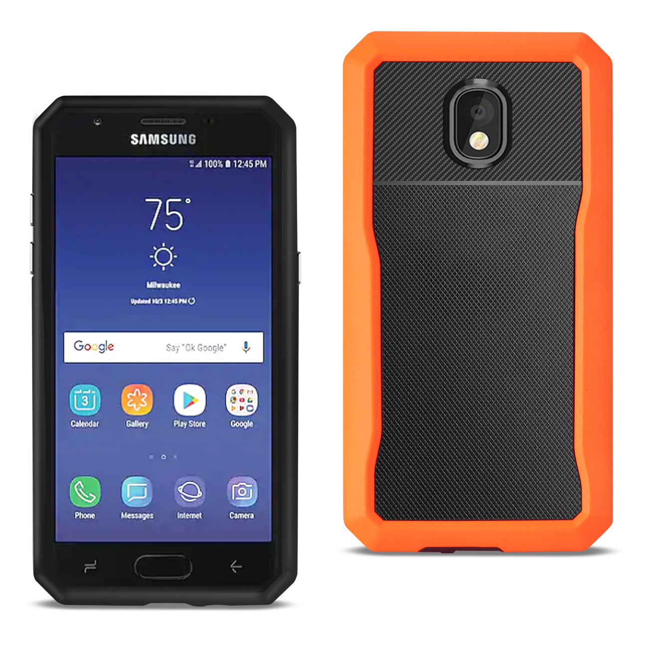 Reiko SAMSUNG GALAXY J3 (2018) Full Coverage Shockproof Case In Orange