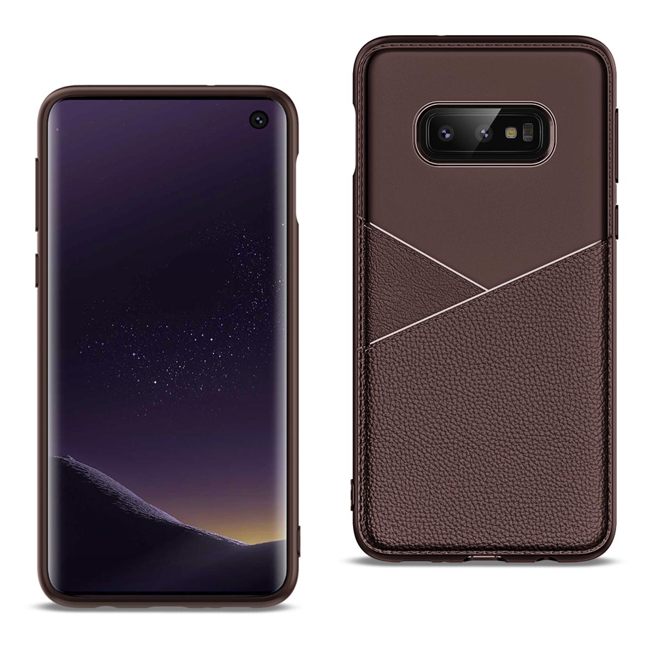 Case TPU Leather Feel Fit Flexible Slim Premium Samsung Galaxy S10 Lite (S10 E) Brown Color