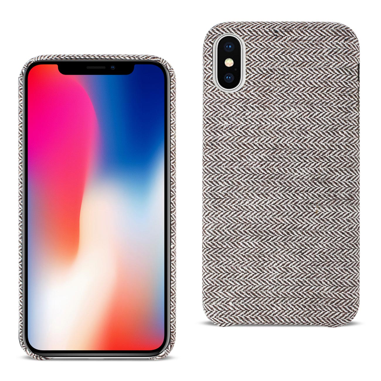 iPhone X/iPhone XS Herringbone Fabric In Dark Gray