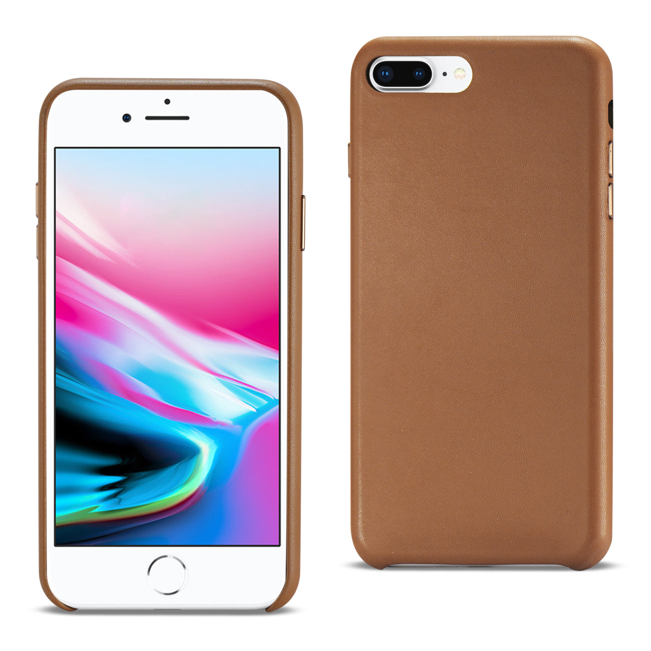 Cover Back Shell Premium PU Leather Ultra Slim Vintage Design Apple iPhone 8 Plus Brown Color