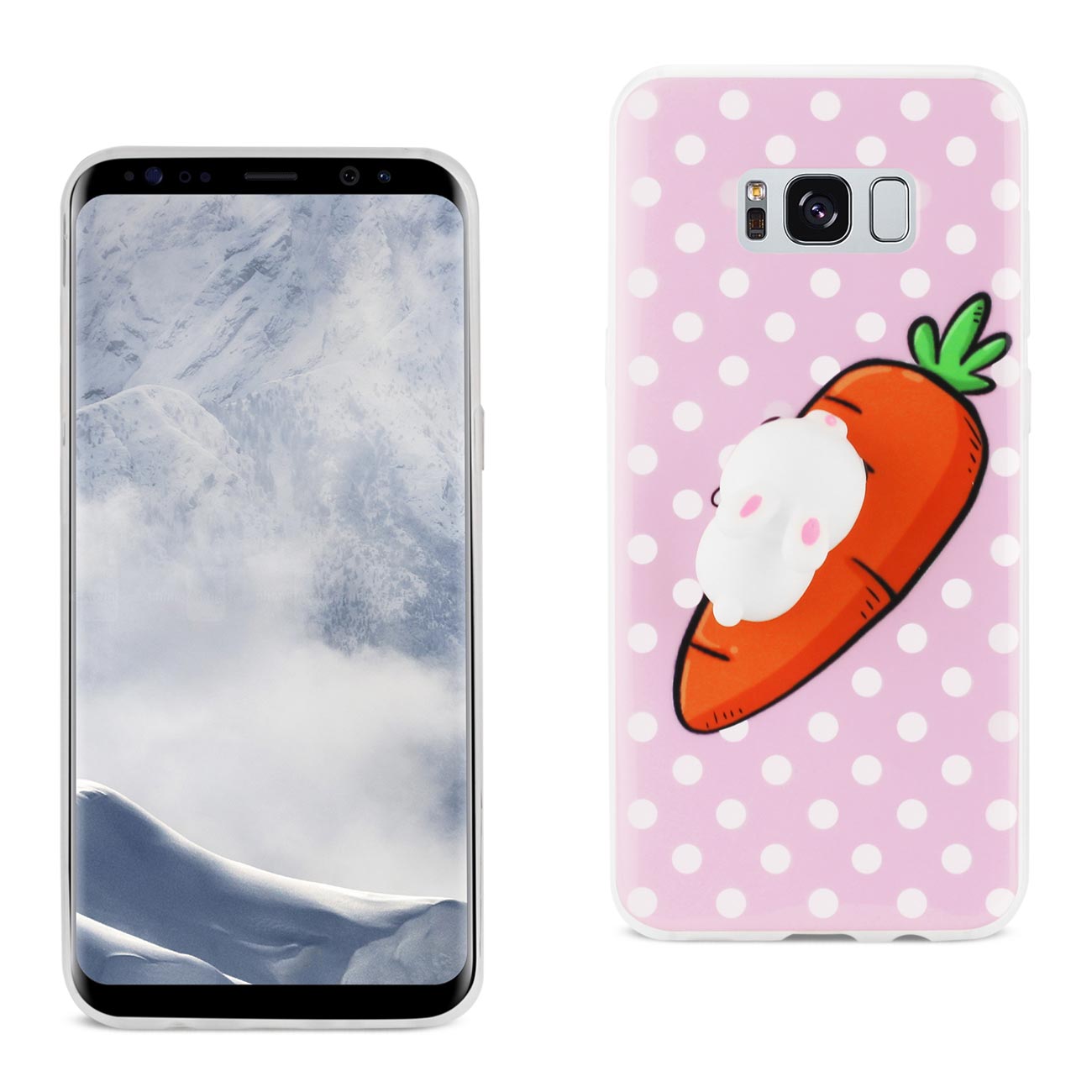 Samsung Galaxy S8 EDGE/S8 Plus TPU Design Case With 3D Soft Silicone Poke Squishy Rabbit