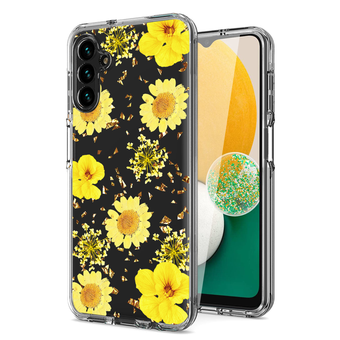 Pressed dried flower Design Phone case For Samsung Galaxy A13 5G In Yellow